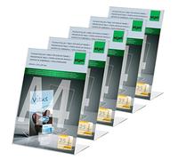 SIGEL TA230 Espositore da tavolo inclinato, con scomparto, 30x21x12,5 cm, per A4 verticale, per bancone, ristorazione, ufficio, matrimonio, etc, resistente UV, acrilico, trasparente, 5 pezzi