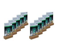 SIGEL TA252 Espositore da tavolo verticale, acrilico, con base in legno rovere,