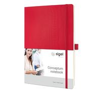 SIGEL Taccuino CO315 Conceptum – premium A4 a righe, copertina flessibile, rosso