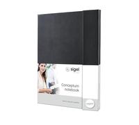 Sigel Taccuino Conceptum CO151 – premium A4, quadretti, copertina rigida nera