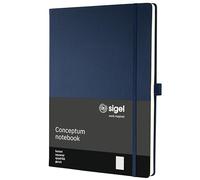 SIGEL CO646 Taccuino premium con quadretti, A4, copertina rigida, blu, Conceptum