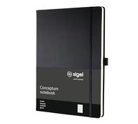 SIGEL CO111 Taccuino premium con quadretti, A4, copertina rigida, nero, Conceptum