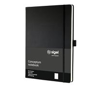 SIGEL Taccuino premium Conceptum A4 copertina rigida | CO108, puntinato, nero, ideale come diario, bullet journal, libro delle idee o quaderno di scrittura