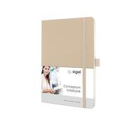 SIGEL CO332 Taccuino premium con quadretti, A5, copertina flessibile, beige, Conceptum