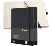 SIGEL CO320 Taccuino premium con quadretti, A5, copertina flessibile, nero, 3 pezzi - Conceptum