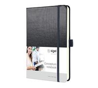 SIGEL CO405 Conceptum Taccuino, a righe, circa A5, grigio, copertina rigida, 194 pagine