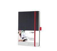 SIGEL Taccuino premium Conceptum A5 con copertina rigida | CO662, a quadretti, nero/rosso, ideale come diario personale, bullet journal, quaderno delle idee o quaderno per la scrittura