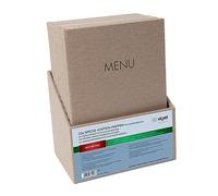 Sigel Portamenù SM208 – Set 10 con cordino elastico, 2 tasche per 8 fogli DIN A4, beige scuro