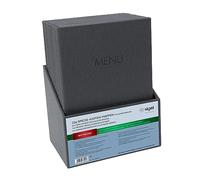 SIGEL SM204 Set di 10 Portamenù con cordino elastico e 2 tasche trasparenti per 8 fogli DIN A4, con stampa del menù, antracite