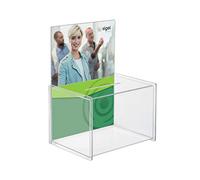 Sigel Urna promozioni VA150 con espositore tasche A4, acrilica trasparente 225x300x170 mm