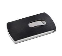 SIGEL VZ121 Business Card Case "Snap", leather look, Black/silver, for up to 12