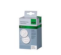SIGEL WM010 Contromarche Caparra di plastica, motivo a rilievo sul davanti e lettera "P" sul retro, 25 mm, bianco, 100 pz