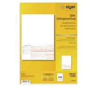 SIGEL ZV672 - Stanziamenti SEPA per pagamento in Austria, formato A4, 250 fogli, incluso assistente di etichettatura