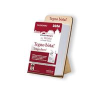SIGEM.it Calendario Strappapensieri in Dialetto Veneto 'Tegno bòta!' con Supporto, Formato 10x15 cm, Orientamento Verticale, in Legno, calendario da tavolo