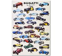 SIGEM Poster Bugatti Road Cars - Auto di Lusso e Prestigio - Stampa Decorativa su Tela