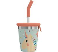 SIGG Bicchiere per bambini in acciaio inox con coperchio in silicone e cannuccia Tritan, Senza BPA