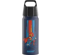 SIGG - Borraccia in alluminio per bambini - WMB One Superman blu - adatta agli anidride carbonica - a prova di perdite - Leggerissima - Senza BPA - Certificazione climatica - Sport & Scuola - Blu