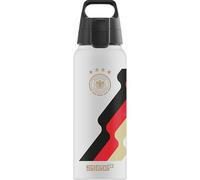 SIGG - Borraccia in alluminio - WMB Pathfinder DFB Team - Certificazione climatica - Adatto per bevande gassate - A prova di perdite - Leggero - Senza BPA - Bianco con stampa - 1L