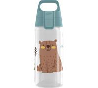 SIGG - Borraccia per bambini - Viva One Brown Bear - Adatto per bevande gassate - A prova di perdite - Lavabile in lavastoviglie - Senza BPA - Sport e scuola - Trasparente - 0,5L