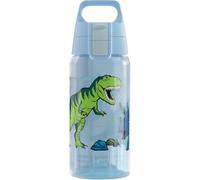 Sigg - Borraccia per bambini - Viva One Dinosaurs - Adatto per bevande gassate - A prova di perdite - Lavabile in lavastoviglie - Senza BPA - Sport e scuola - Blu - 0,5L