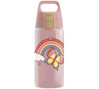 SIGG - Borraccia per bambini - Viva One Rainbow - Adatto per bevande gassate - A prova di perdite - Lavabile in lavastoviglie - Senza BPA - Sport e scuola - Rosa con arcobaleno - 0,5L