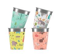 SIGG Children's Stainless Steel Cup Set (4 x 0.35 L), Drinking Cups for Kids in