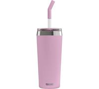 Sigg Helia Lingonberry Tazza termica (0.6 L), Tazza portatile con doppia parete isolante, Tazza acciaio ermetica con cannuccia integrata, Per bevande fredde e calde