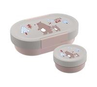 SIGG Lumo Bear Family - Contenitore per il pranzo per bambini, con contenitore extra per il pranzo, leggero, 2 in 1, senza BPA, 0,8 l