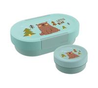 SIGG Lumo Brown Bear - Contenitore per il pranzo per bambini, con contenitore per il pranzo extra, leggero, 2 in 1, senza BPA, 0,8 l