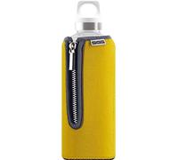 Sigg Stella Yellow Borraccia Vetro (0.5 L), Borraccia Ermetica e Priva di Sostanze Nocive, Moderna Borraccia Acqua con Rivestimento in Neoprene