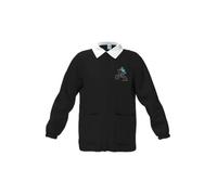 Siggi Casacca Bambino Divisa Scuola Primaria, Colore Nero, Ricamo BMX, Colletto Nero (10 anni - 85-140 cm)