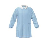 siggi Grembiule asilo anni bambino bambina scuola bambini grembiuli quadretti bianco rosa azzurro bimba bimbo grembiulino maniche pittura nido materna maestra cotone grembiulini (4 Anni, Azzurro)