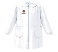 siggi Grembiule Asilo, Bambina e Ragazza Con chiusura Bottoni o Zip. Quadretto Rosa o Bianco 3884/BIANCO_1PZ_0001_50 3A