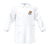 siggi Grembiule Asilo, Bambino e Ragazzo Con chiusura Bottoni o Zip. Quadretto Cielo o Bianco 3894/BIANCO_1PZ_0001_45, 2 anni