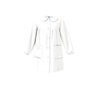 siggi Grembiule Asilo Bianco Bambina con Bottoni (4 Anni (104cm))