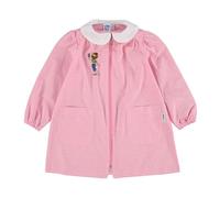 siggi Grembiule asilo bimba con zip o bottoni quadretti bianco rosa (3 ANNI, BIANCO/ROSA)