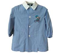 siggi Grembiule asilo da bambino 33GR23082 Quadretto bianco/azzurro (Quadretto bianco/azzurro, 4 anni)