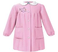 siggi Grembiule Asilo Scuola Materna Bambina Quadri Bianco Rosa con Ricamo - tg. 50-3 Anni