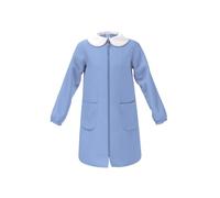 Siggi Grembiule Bambina Divisa Scuola Primaria, Colore Celeste, Chiusura a Cerniera, Colletto Liscio Staccabile (10 anni - 85-140 cm)