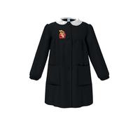 Siggi Grembiule Bambina Divisa Scuola Primaria Ricamo Cuore, Colore Nero, Chiusura a Bottone ad Asola (12 anni - 95-152 cm)