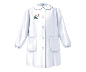 siggi Grembiule Bambina Scuola Elementare, Colore bianco con Ricamo, Abbottonatura centrale, con certificazione OEKO TEX STANDARD, taglie dalla 6 alla 15 anni (4061_Bianco, 95(12ANNI-152CM))