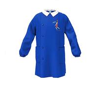Siggi Grembiule Bambino Scuola Elementare Blu Ricamati Colletto Bianco Grazioso Omaggio Incluso Egidio (Basket, 105)