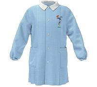 Siggi Grembiule bambino scuola infanzia/asilo quadretti azzurro/bianco con bottoni, varianti quadretto verde e quadretto giallo (quadretto blu/bianco, 45-2 anni - 92 cm)
