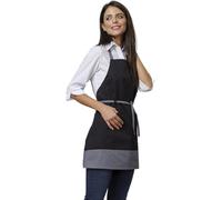 SIGGI Grembiule MIRIA 8000NERO+8054GRIGIO, Unica-One Size