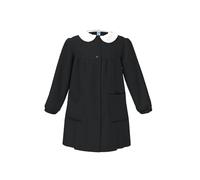 siggi grembiule scuola elementare bambina bianco nero bluette bottoni (Nero, 7 Anni)