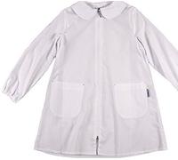 Siggi Grembiule Scuola Elementare Bambina con Lampo (9anni-134cm, Bianco)