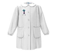 siggi GREMBIULE SCUOLA ELEMENTARE BAMBINA SENZA RICAMO IN COTONE CON BOTTONI O ZIP NEI COLORI BIANCO E BLUETTE - LINEA HAPPY SCHOOL