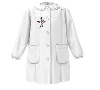 siggi GREMBIULE SCUOLA ELEMENTARE BAMBINA SENZA RICAMO IN COTONE CON BOTTONI O ZIP NEI COLORI BIANCO E BLUETTE - LINEA HAPPY SCHOOL