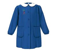 siggi GREMBIULE SCUOLA ELEMENTARE BAMBINA SENZA RICAMO IN COTONE CON BOTTONI O ZIP NEI COLORI BIANCO E BLUETTE - LINEA HAPPY SCHOOL