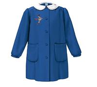 siggi GREMBIULE SCUOLA ELEMENTARE BAMBINA SENZA RICAMO IN COTONE CON BOTTONI O ZIP NEI COLORI BIANCO E BLUETTE - LINEA HAPPY SCHOOL